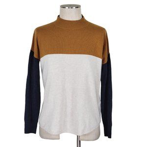Madewell Crew Neck Sweater Colorblock Drop Shoulder Oversized Size XS